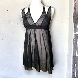 Aubade Paris French  lingerie gothic babydoll mesh slip/ top M